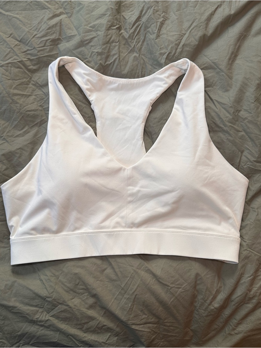 Women's Fabletics White Racerback Bralette - Comfortable Everyday Support